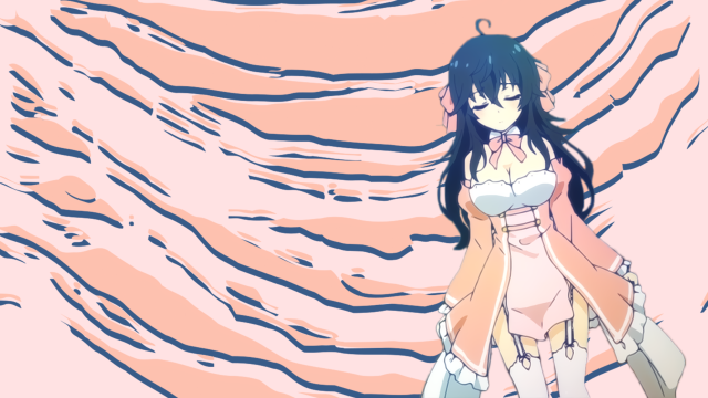 Woman dress pink background waves free wallpaper for desktop - medium preview image