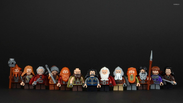 Lego minifigures black background row free wallpaper for desktop - medium preview image