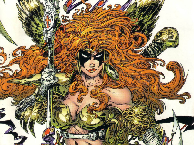 Orange hair sword demon face free wallpaper for desktop - medium preview image