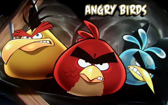 Angry birds group black background free wallpaper for desktop - medium preview image