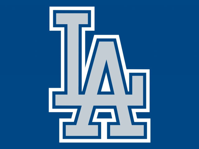 Dodgers logo blue background white free wallpaper for desktop - medium preview image