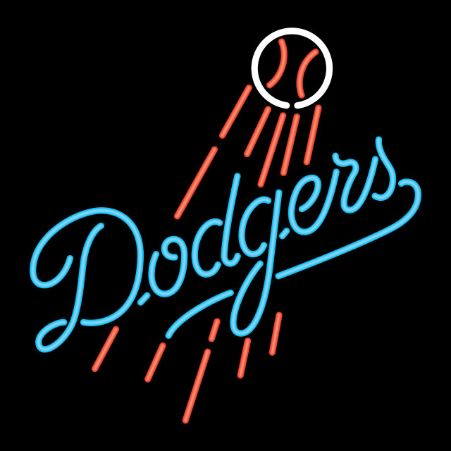 Dodgers neon sign building baseball free wallpaper for tablet - medium preview image