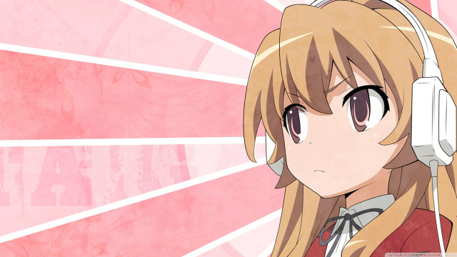 Girl headphones pink background image free wallpaper for desktop - medium preview image