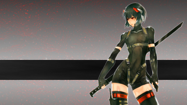 Futuristic woman sword outfit holding #2 free wallpaper for desktop - medium preview image
