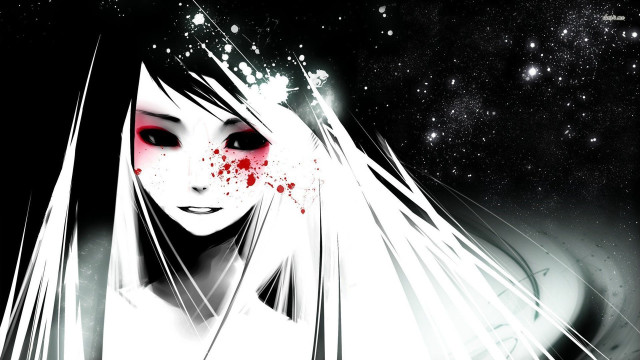 Woman red eyes blood face #2 free wallpaper for desktop - medium preview image