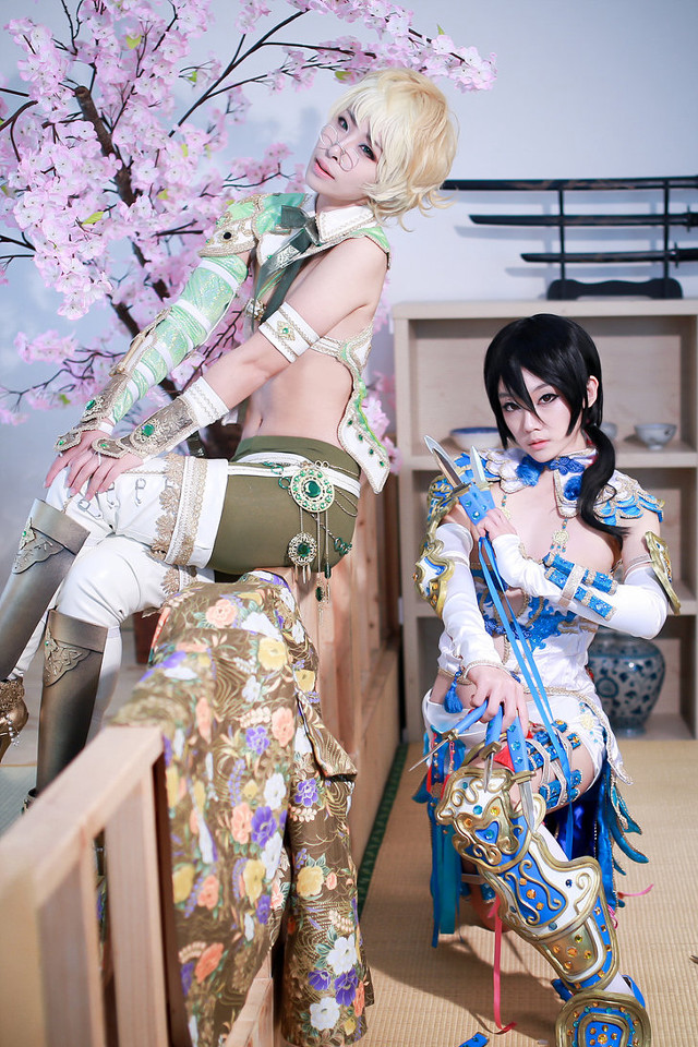 Cosplay women cherry blossom trees free wallpaper for mobile - medium preview image