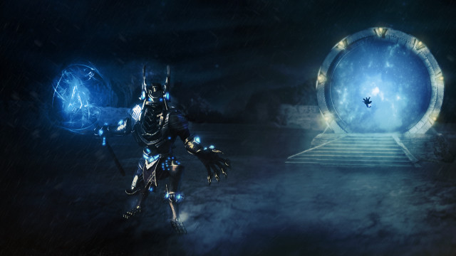 Man armor sword blue ball #2 free wallpaper for desktop - medium preview image