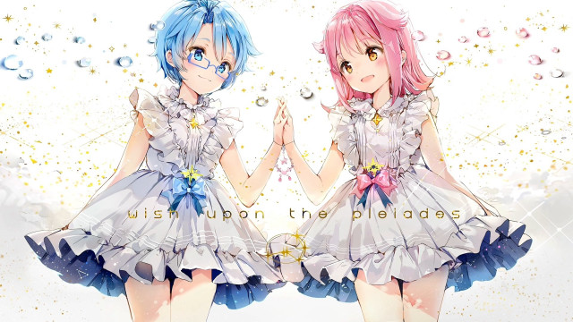 Anime girls pink hair blue #4 free wallpaper for desktop - medium preview image