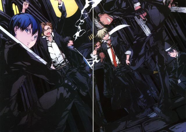 Anime characters swords group standing #3 free wallpaper for desktop - medium preview image