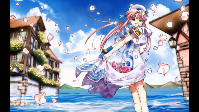 Anime girl sailor outfit food free wallpaper for desktop - medium preview image