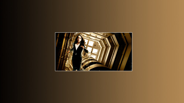 Woman black dress doorway clock free wallpaper for desktop - medium preview image
