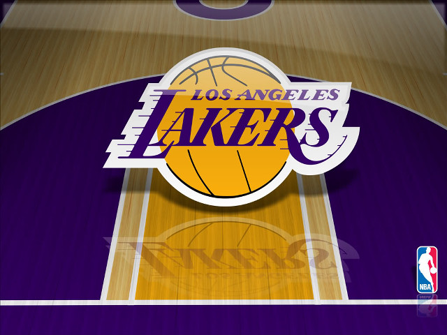 Lakers logo court basketball middle free wallpaper for desktop - medium preview image