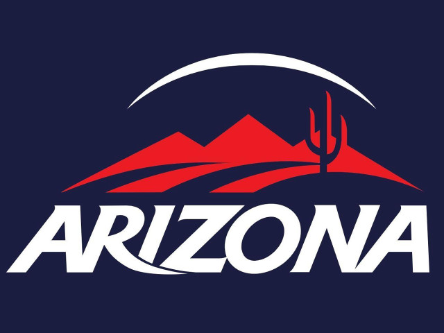 Arizona cactus mountain logo red free wallpaper for desktop - medium preview image
