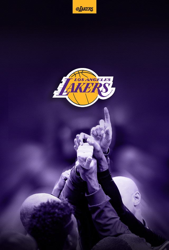 Lakers basketball poster fence halftone free wallpaper for mobile - medium preview image