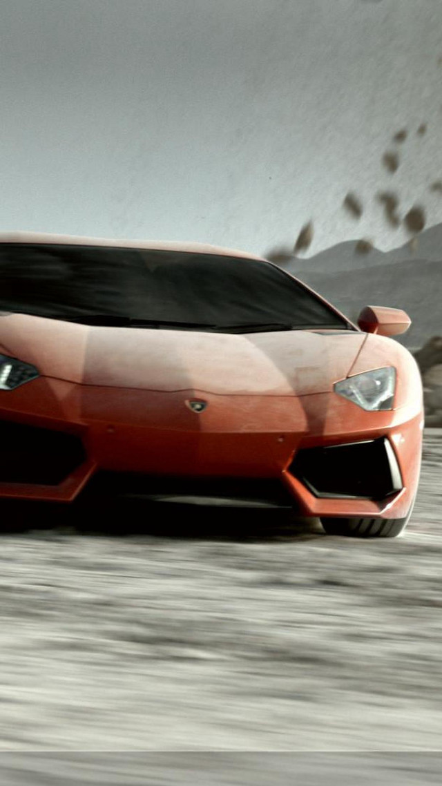 Red sports car desert road #10 free wallpaper for mobile - medium preview image