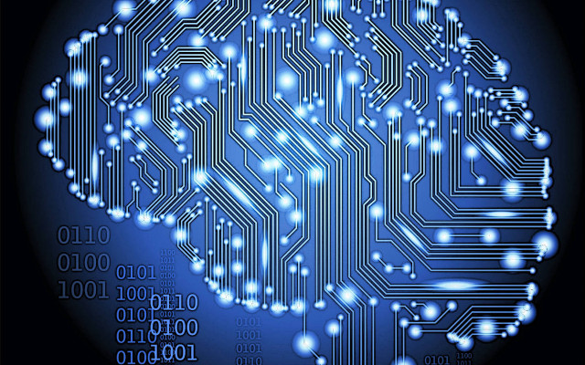Circuit board brain blue background #3 free wallpaper for desktop - medium preview image