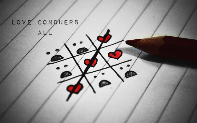 Pencil paper hearts arrows love #3 free wallpaper for desktop - medium preview image