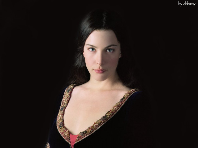 Woman black dress red gold free wallpaper for desktop - medium preview image