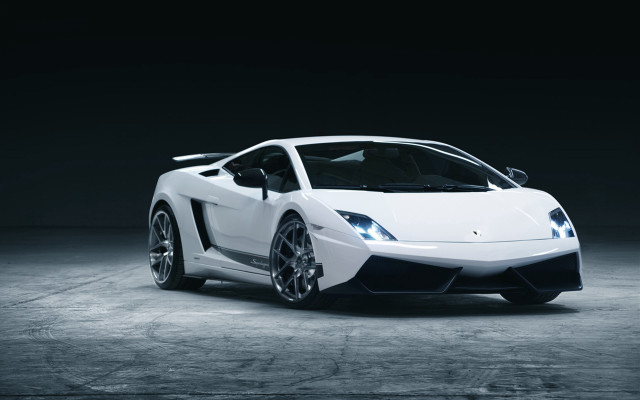 White sports car dark room #21 free wallpaper for desktop - medium preview image