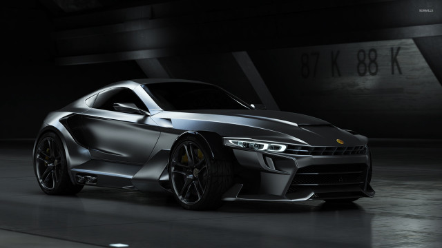 Silver sports car dark room #5 free wallpaper for desktop - medium preview image