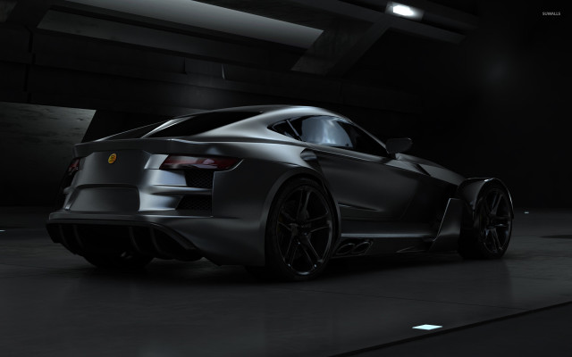 Black sports car dark room #26 free wallpaper for desktop - medium preview image