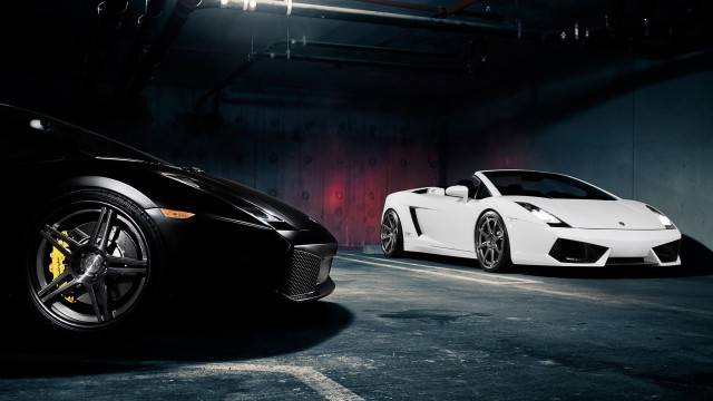 Sports cars dark garage red free wallpaper for desktop - medium preview image