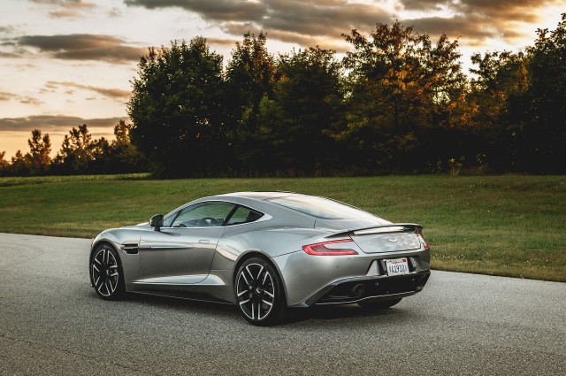 Silver sports car forest sunset free wallpaper for desktop - medium preview image