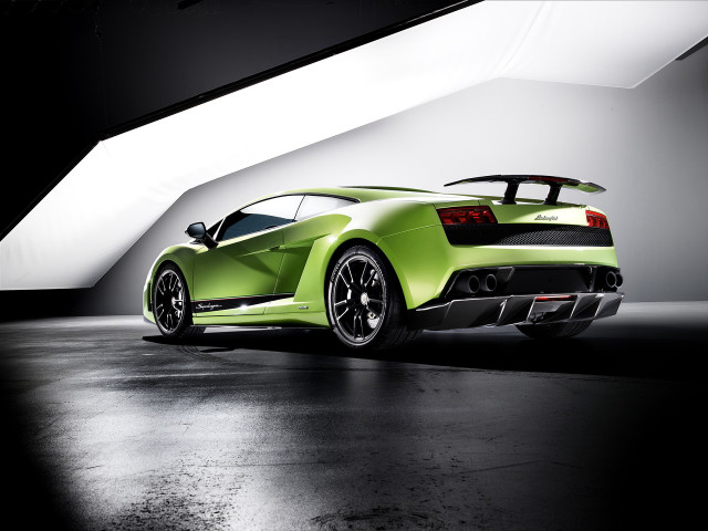 Green sports car dark room #9 free wallpaper for desktop - medium preview image