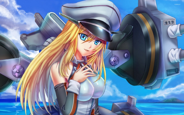 Girl sailor outfit machine gun free wallpaper for desktop - medium preview image