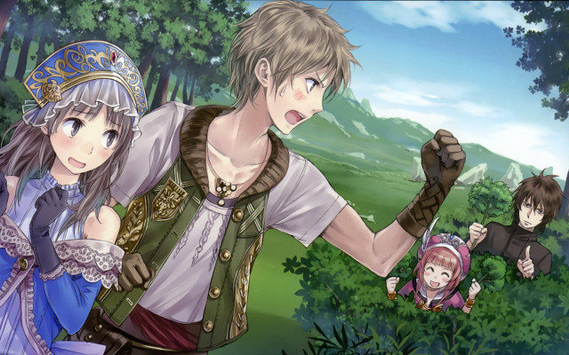 Couple people forest trees bushes free wallpaper for desktop - medium preview image