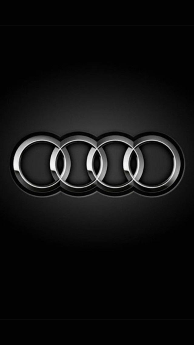 Audi logo black white background free wallpaper for mobile - medium preview image