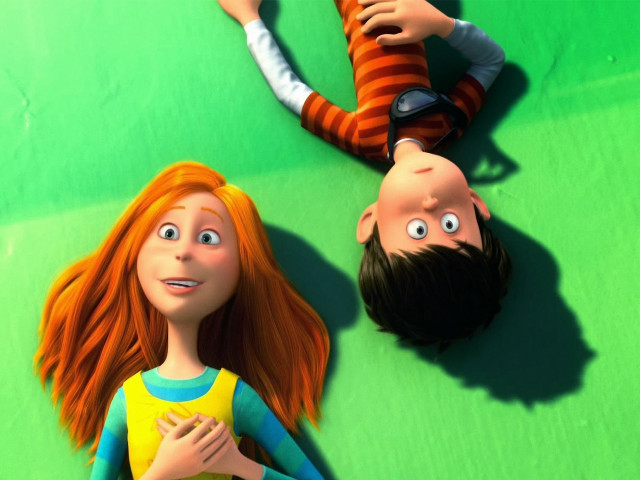 Couple people laying green floor free wallpaper for desktop - medium preview image