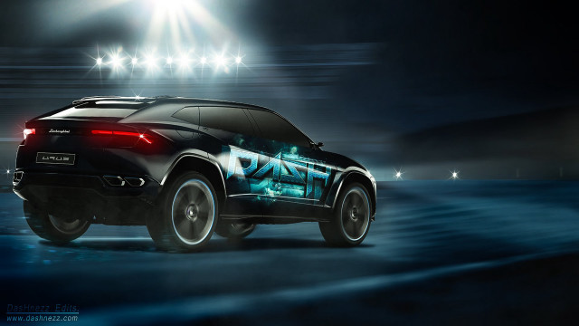 Black suv bright light night free wallpaper for desktop - medium preview image