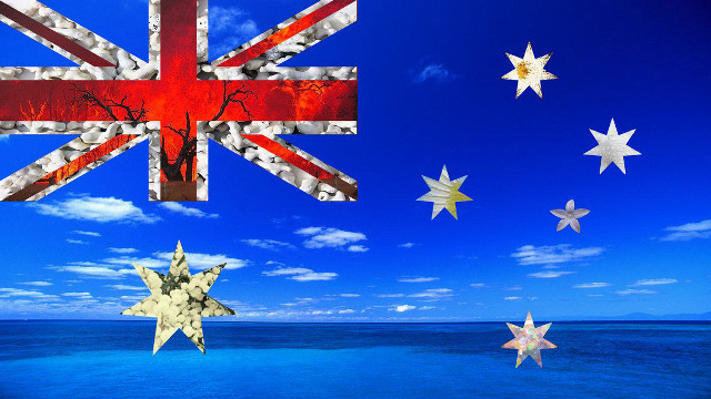 Flag stars ocean sky clouds free wallpaper for desktop - medium preview image