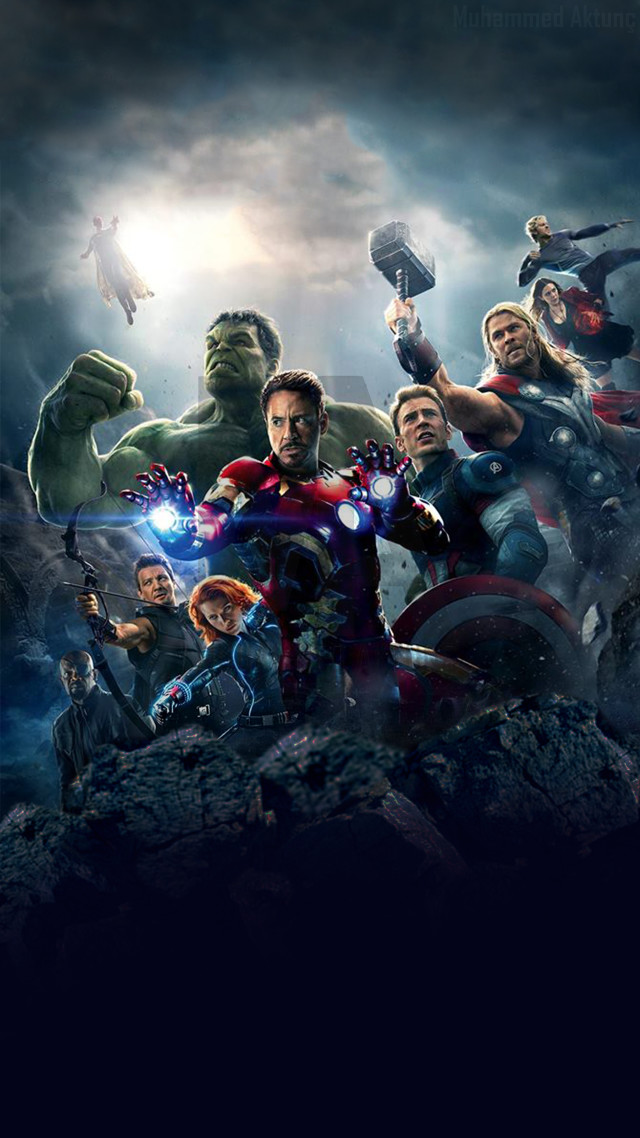 Avengers characters dark background sky free wallpaper for mobile - medium preview image