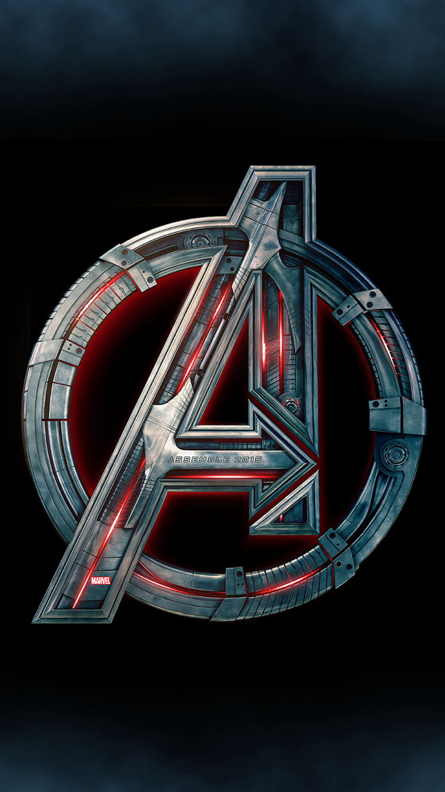 Avengers logo dark background red #2 free wallpaper for mobile - medium preview image