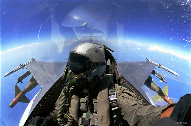 Fighter jet cockpit view sky free wallpaper for desktop - medium preview image