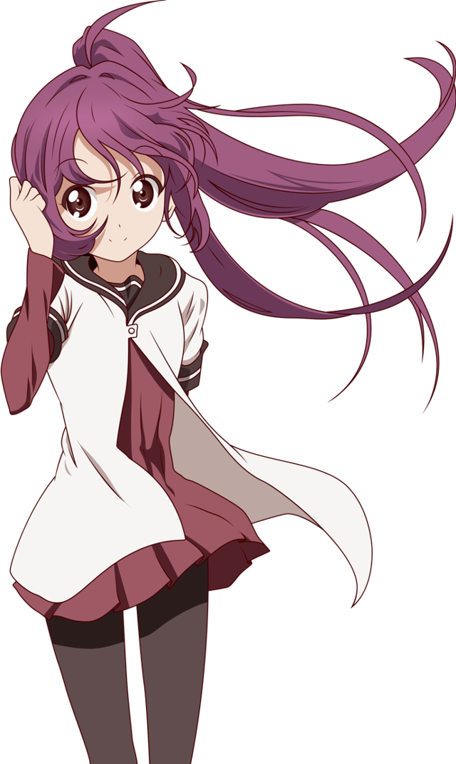 Girl purple hair school uniform free wallpaper for mobile - medium preview image