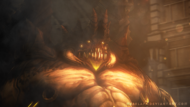 Giant glowing eyes huge head free wallpaper for desktop - medium preview image
