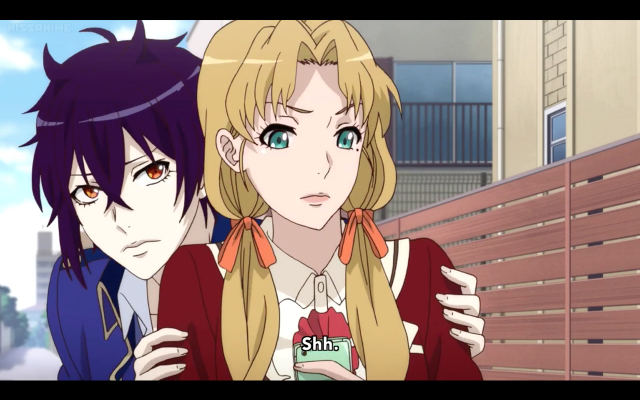 Anime characters city street standing free wallpaper for desktop - medium preview image