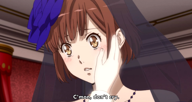 Woman purple hat caption image free wallpaper for desktop - medium preview image