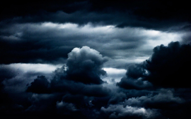 Dark sky plane distant clouds free wallpaper for desktop - medium preview image