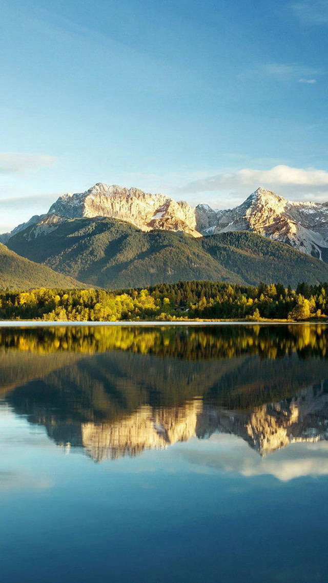 Mountain reflection lake background blue free wallpaper for mobile - medium preview image