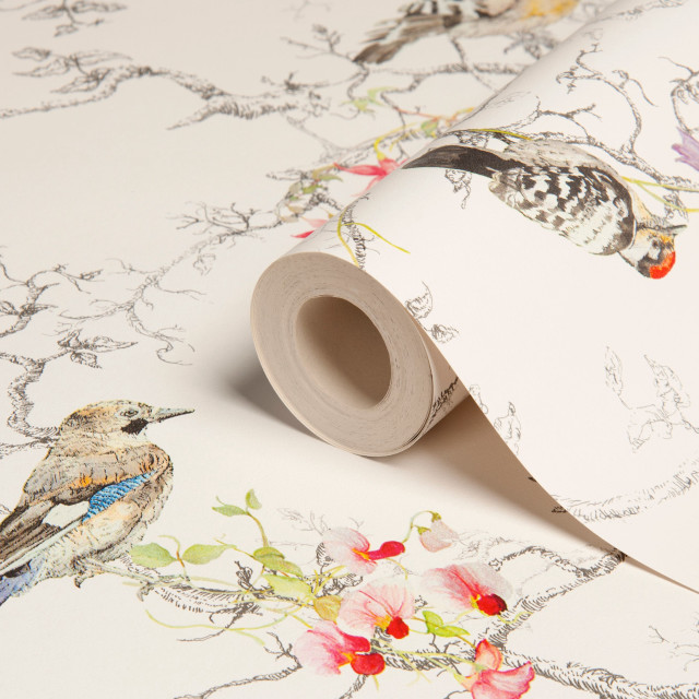 White paper bird flowers background free wallpaper for tablet - medium preview image