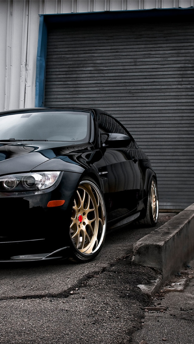 Black car garage red light free wallpaper for mobile - medium preview image