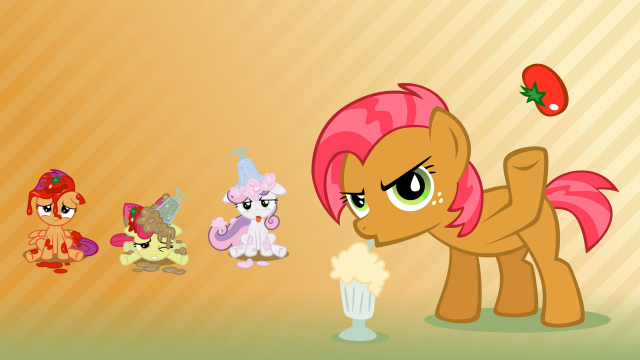 Little ponies grass field strawberry free wallpaper for desktop - medium preview image