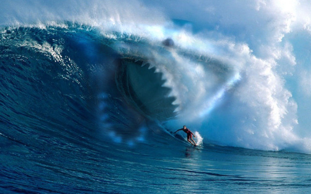 Man riding wave surfboard ocean #17 free wallpaper for desktop - medium preview image
