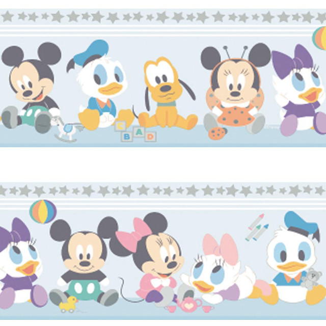 Mickey mouse friends border blue free wallpaper for tablet - medium preview image