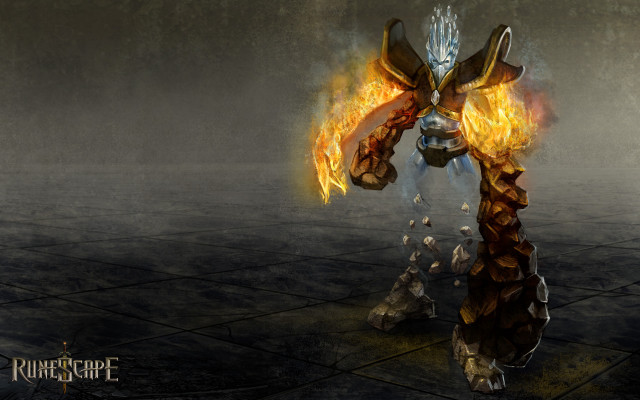 Flame armored game character fire free wallpaper for desktop - medium preview image