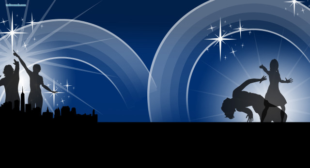 Dancing couple night sky stars free wallpaper for desktop - medium preview image